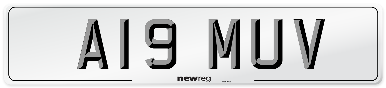A19 MUV Number Plate from New Reg